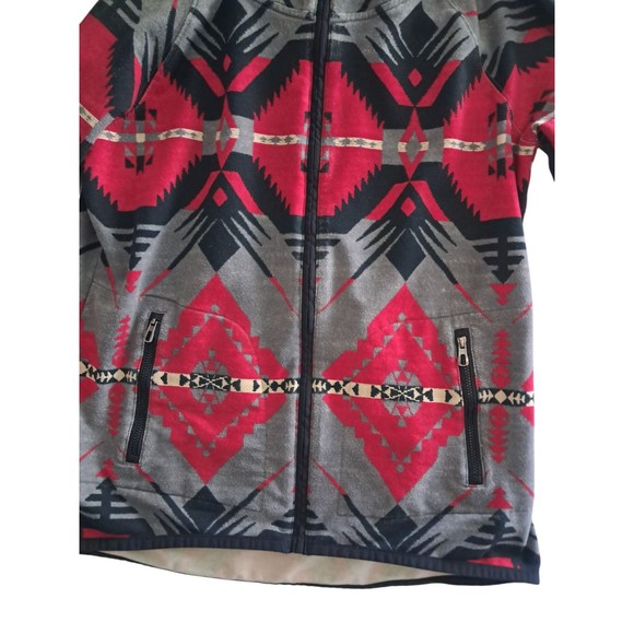 Lauren Ralph Lauren Aztec Navajo‎ Southwestern Full Zip Hoodie Red Women's Small - Picture 6 of 13